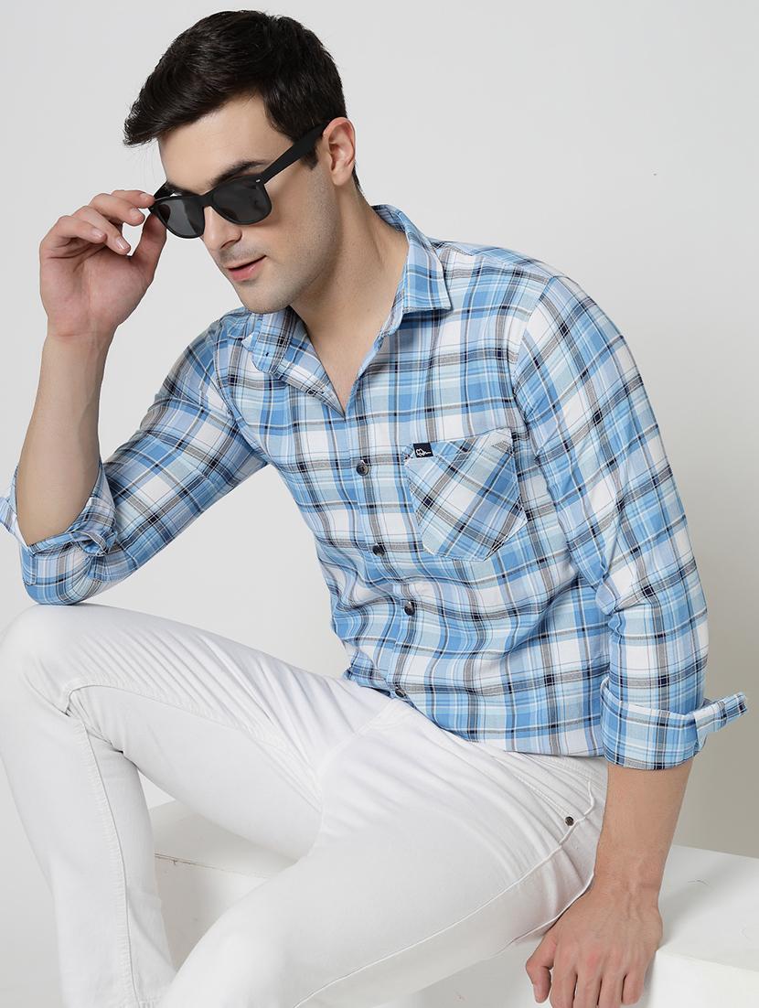 men checkered collared long sleeves shirt - 21932070 - Zoom Image - 0