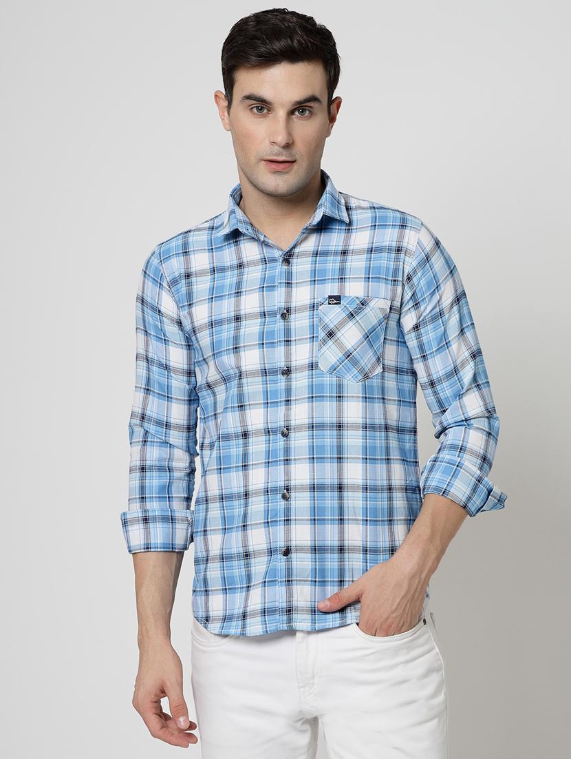men checkered collared long sleeves shirt - 21932070 - Standard Image - 3