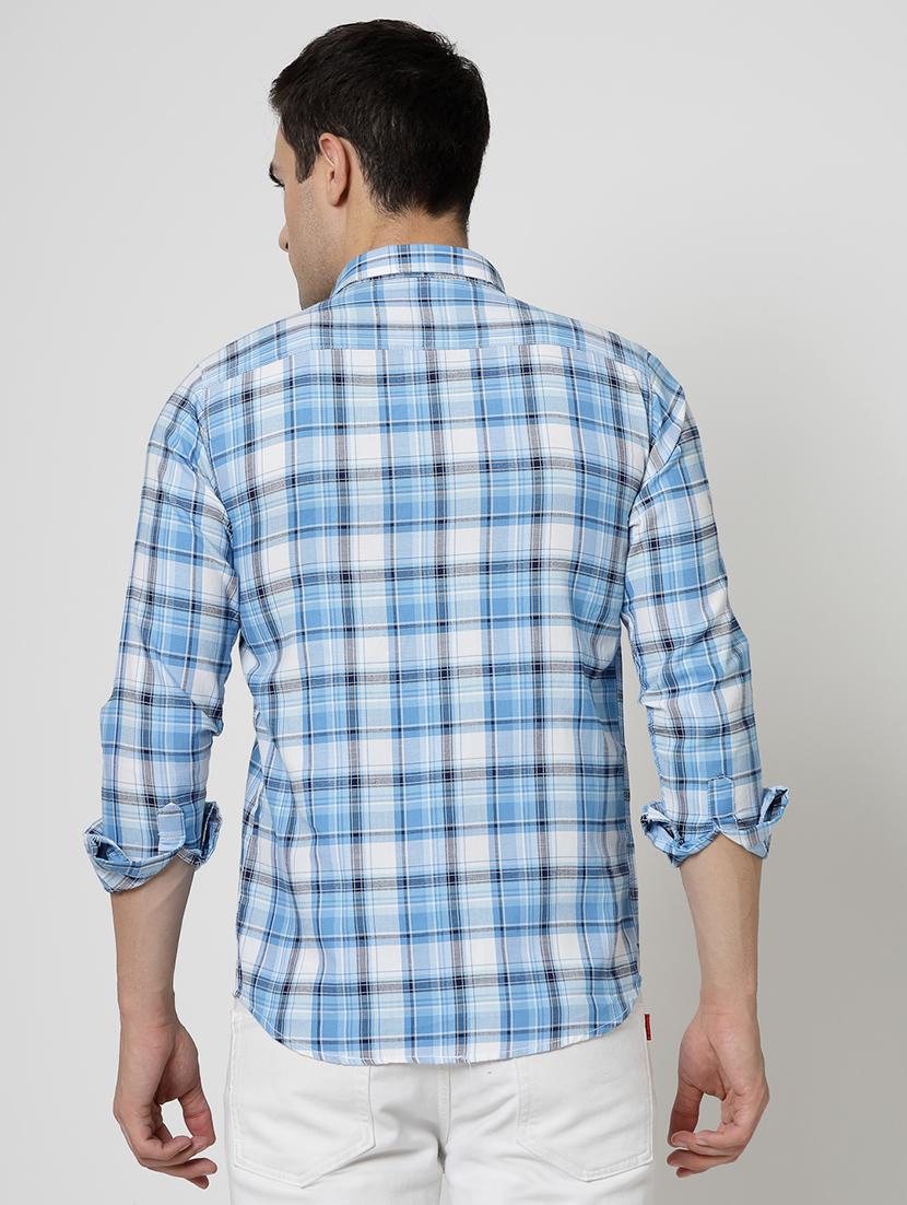 men checkered collared long sleeves shirt - 21932070 - Standard Image - 5