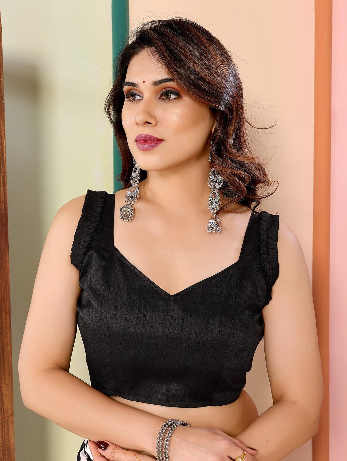 women chevron ready to wear saree with blouse - 21932083 - Standard Image - 5
