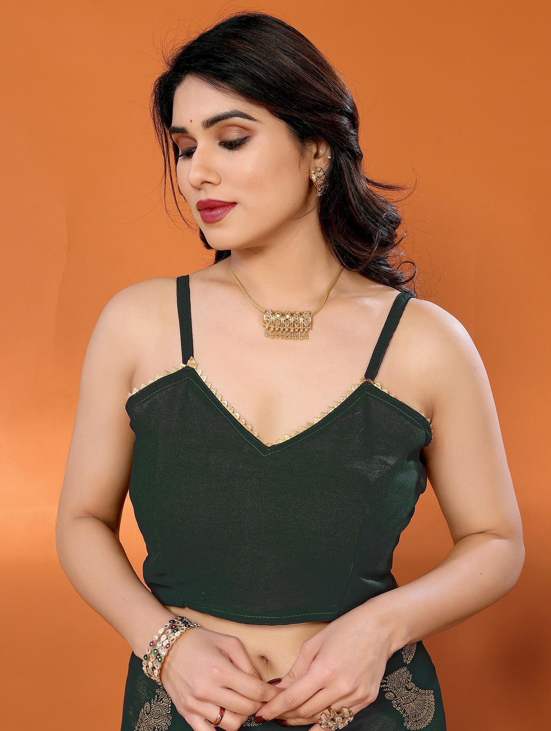 women foil printed saree with blouse - 21932125 - Standard Image - 5