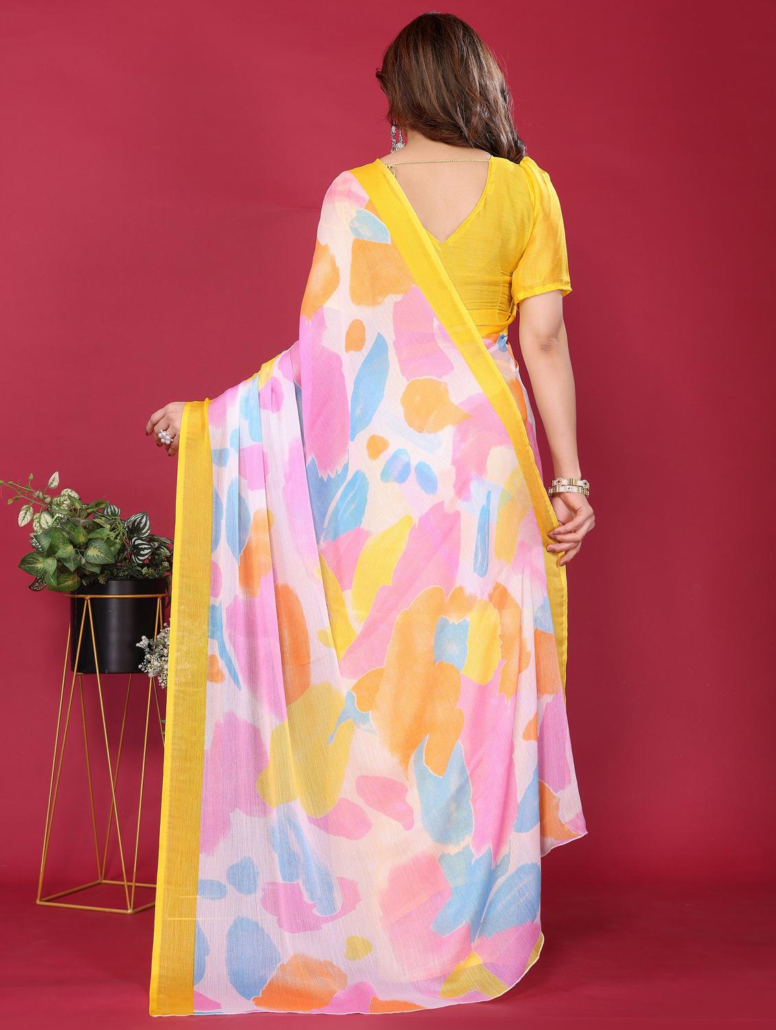 women printed half & half saree with blouse - 21932148 - Standard Image - 3