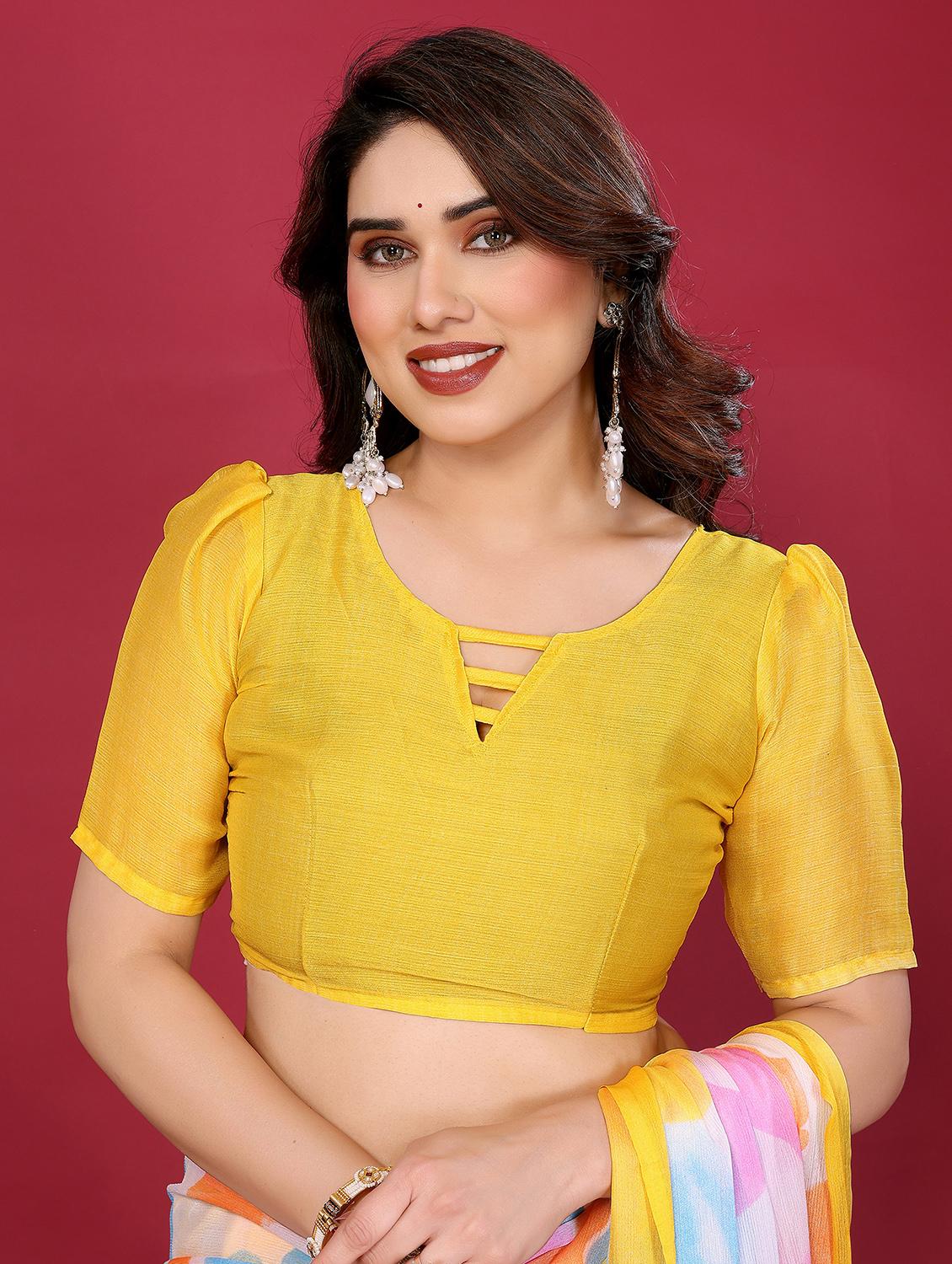 women printed half & half saree with blouse - 21932148 - Standard Image - 5