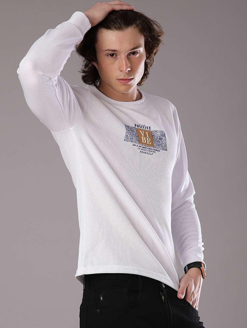 men printed long sleeve regular fit t-shirt
