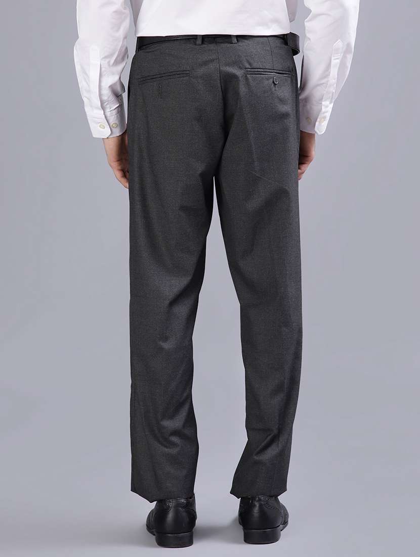 men solid mid rise flat front formal trouser - 21932211 -  Standard Image - 3