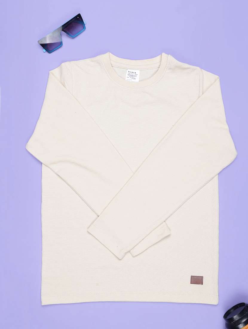 boys solid long sleeve regular fit t-shirt