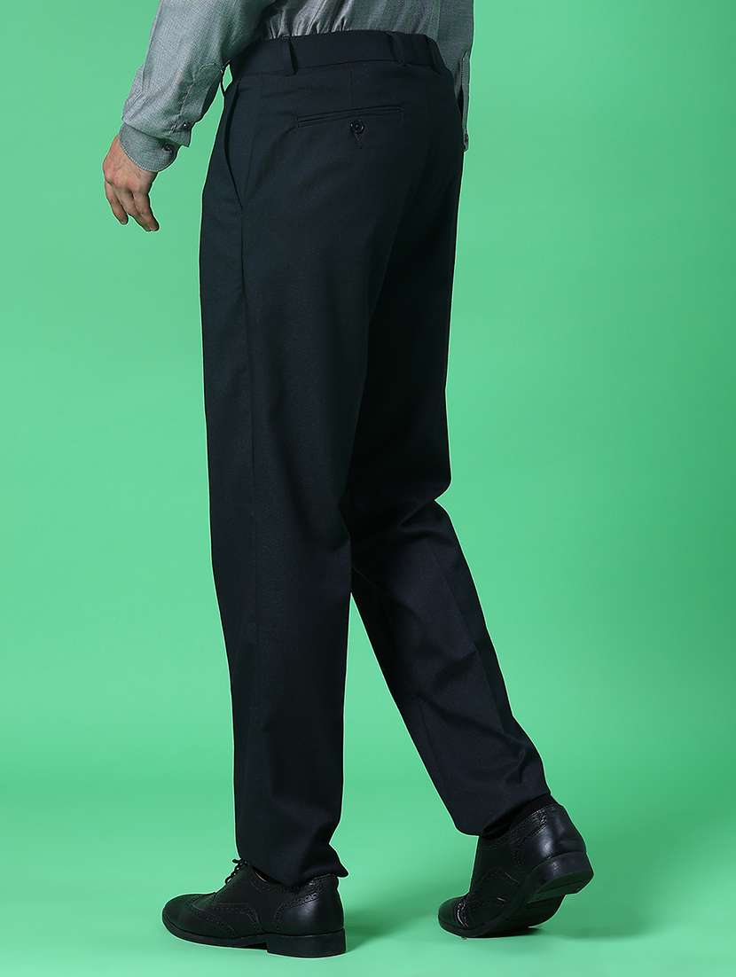 men solid mid rise flat front formal trouser - 21932253 -  Standard Image - 3