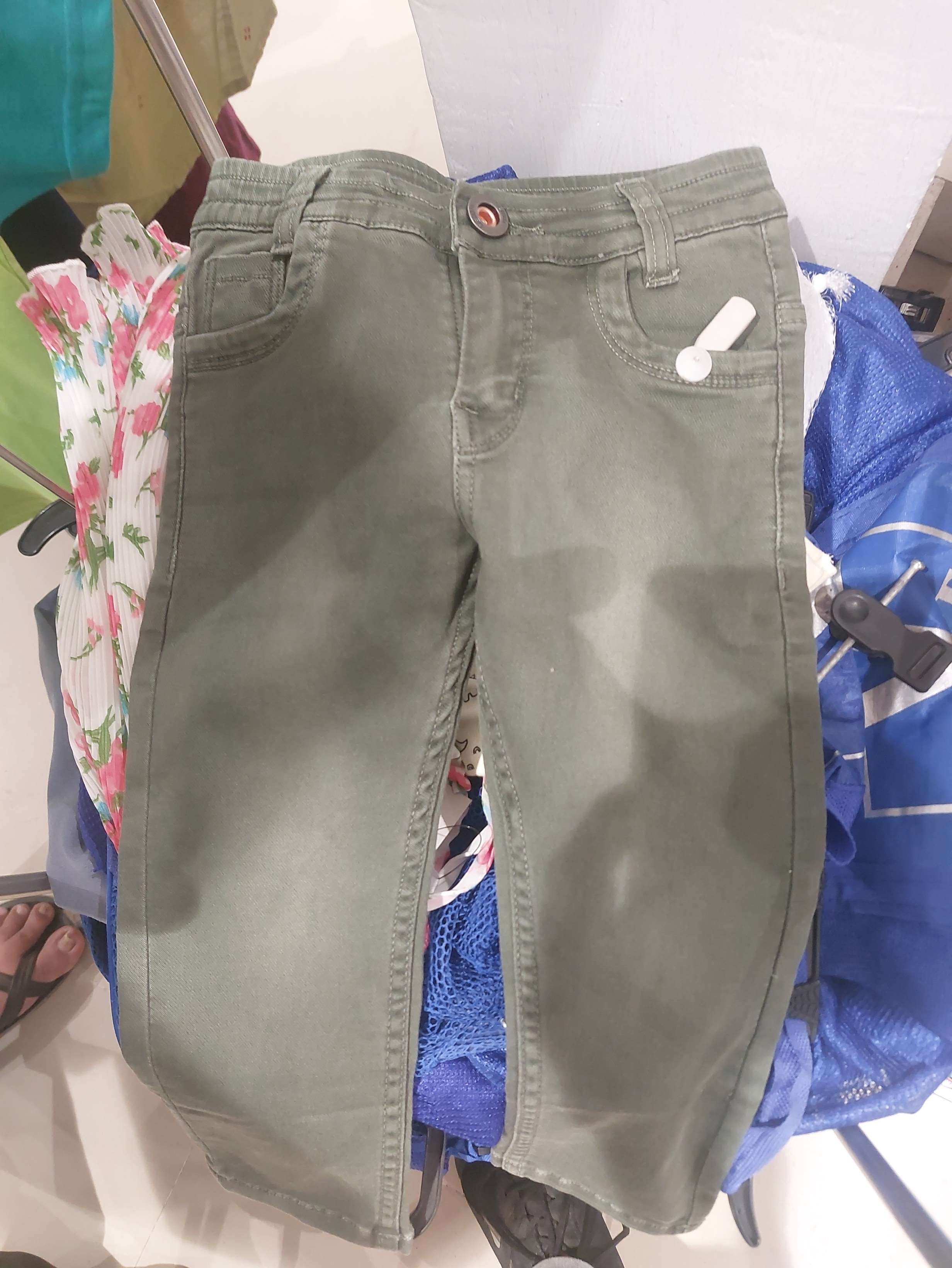 olive pc knitted denim jean - 21932254 -  Zoom Image - 0
