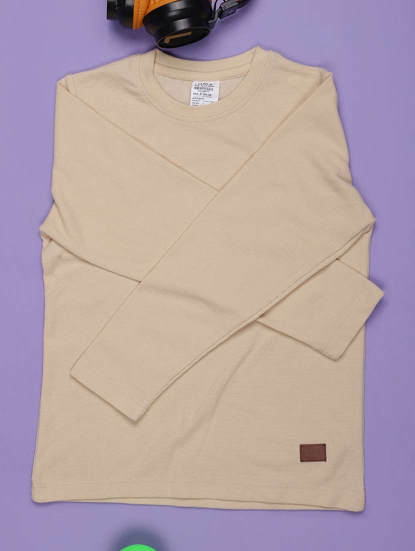 boys solid long sleeve regular fit t-shirt