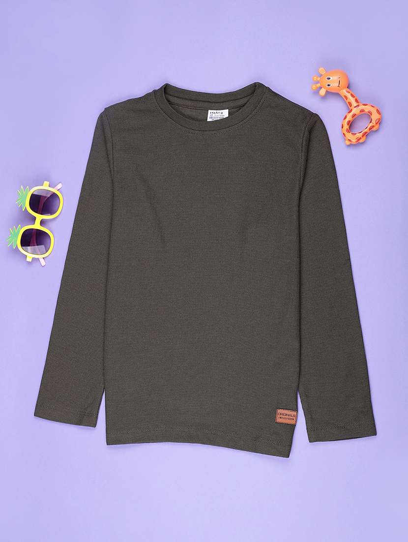 boys solid long sleeve t-shirt