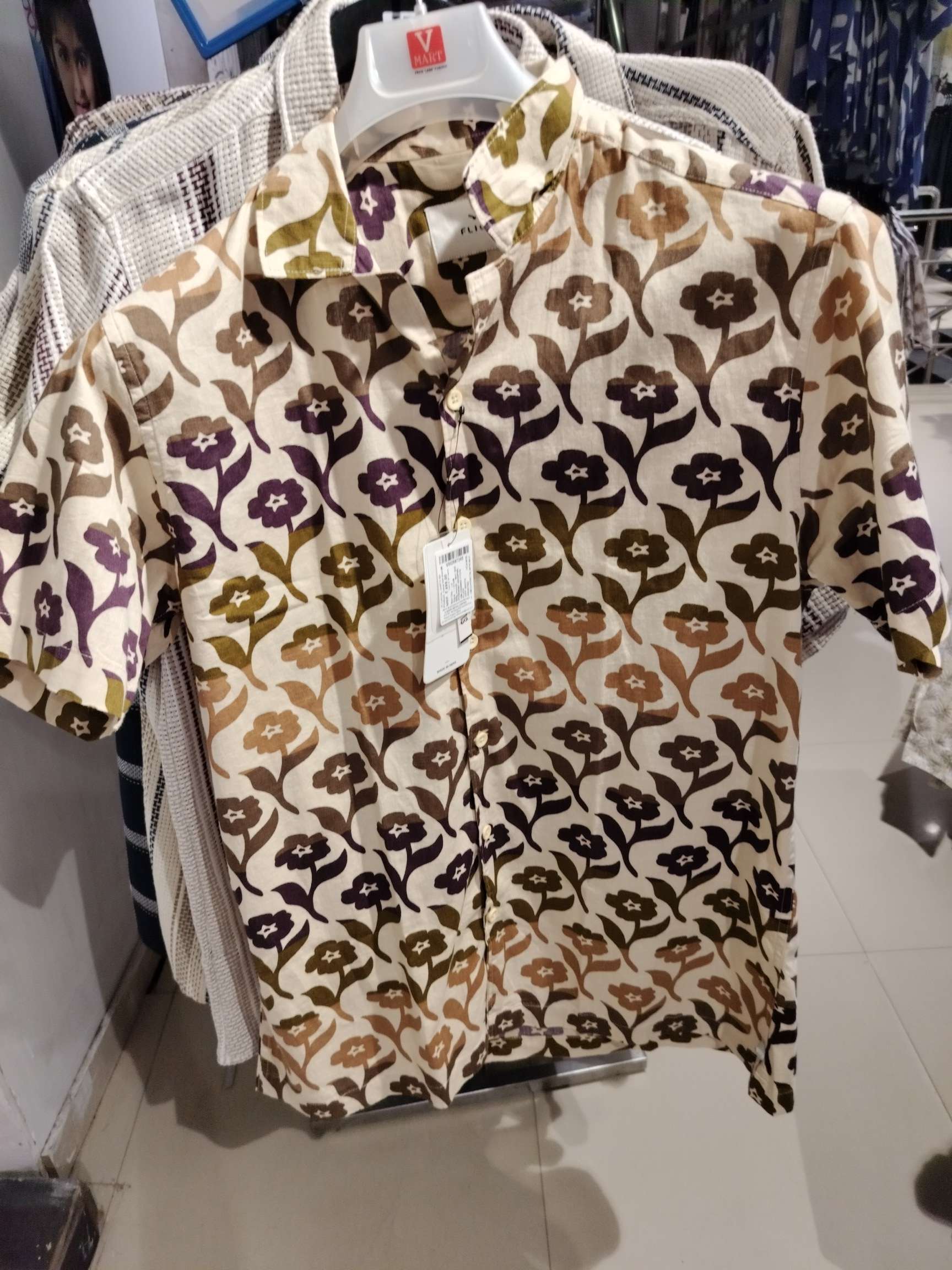 off white cotton linen casual shirt - 21932386 - Zoom Image - 0