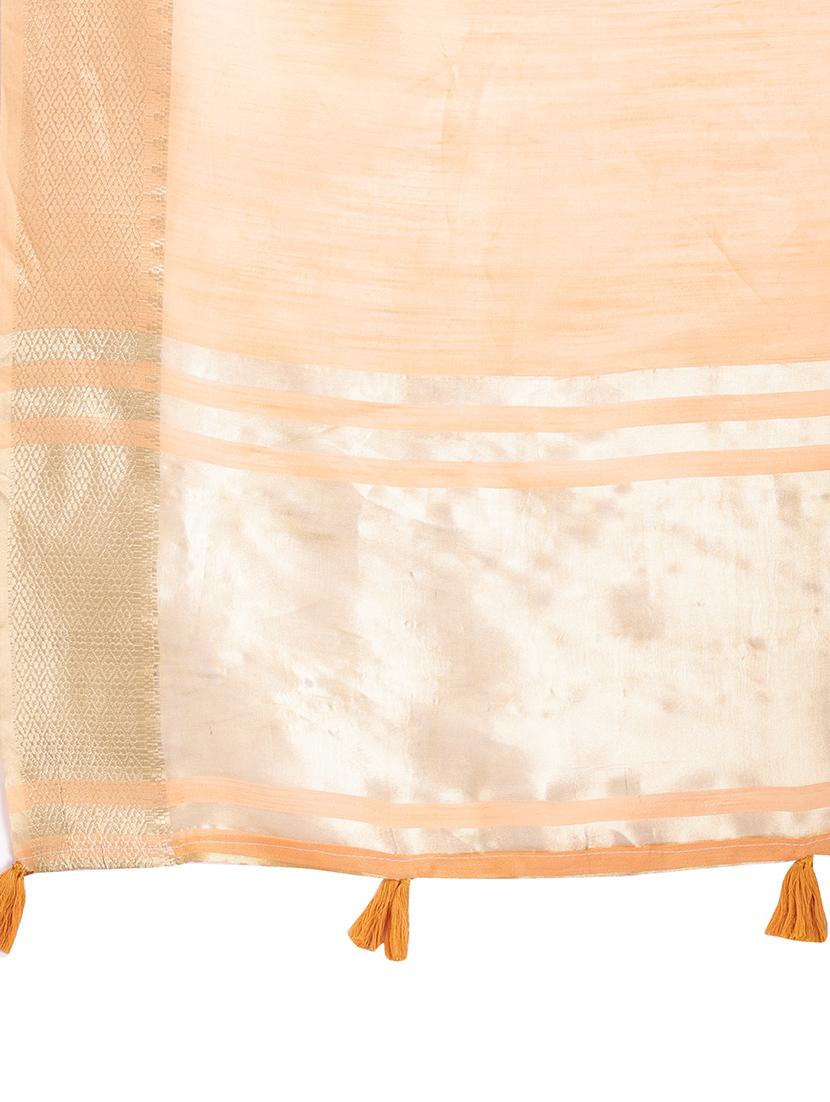 women solid with bordered ready to wear saree with blouse - 21932434 - Standard Image - 5