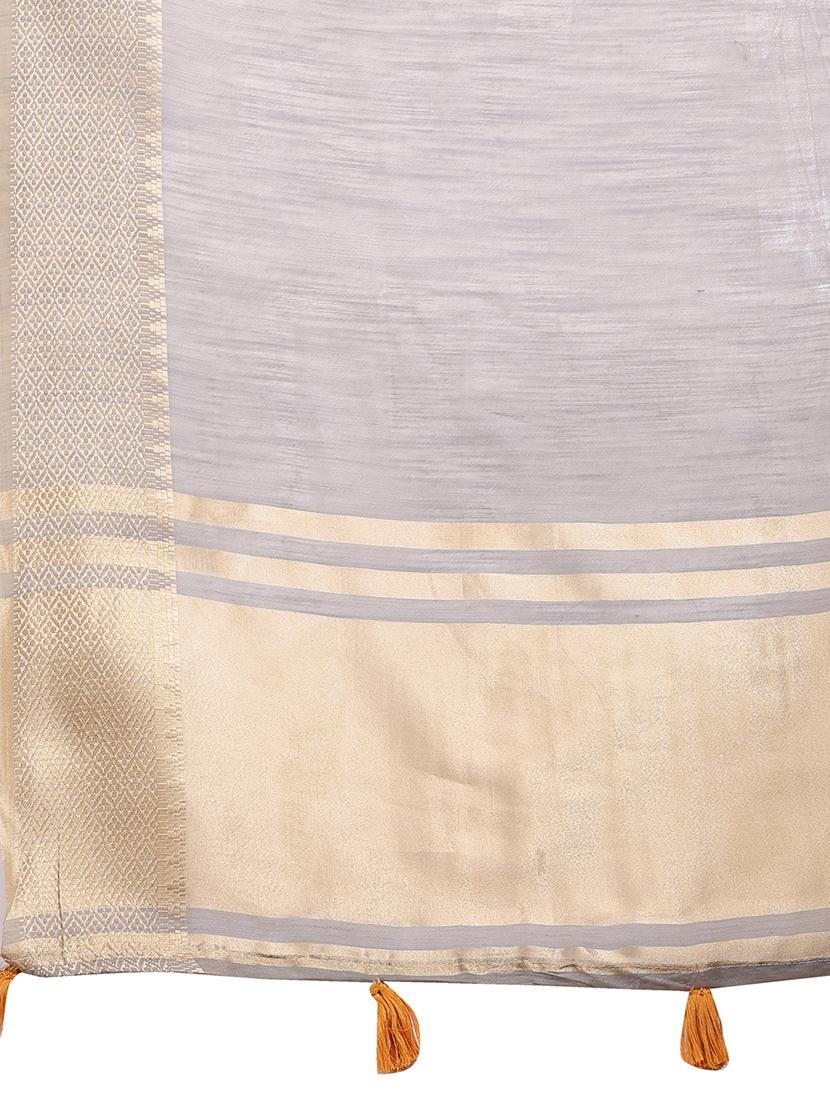 women solid with bordered ready to wear saree with blouse - 21932436 - Standard Image - 5