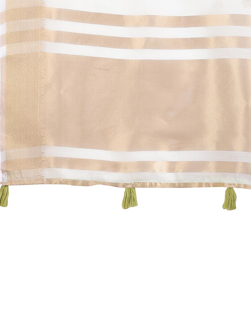 women solid with bordered ready to wear saree with blouse - 21932441 - Standard Image - 5