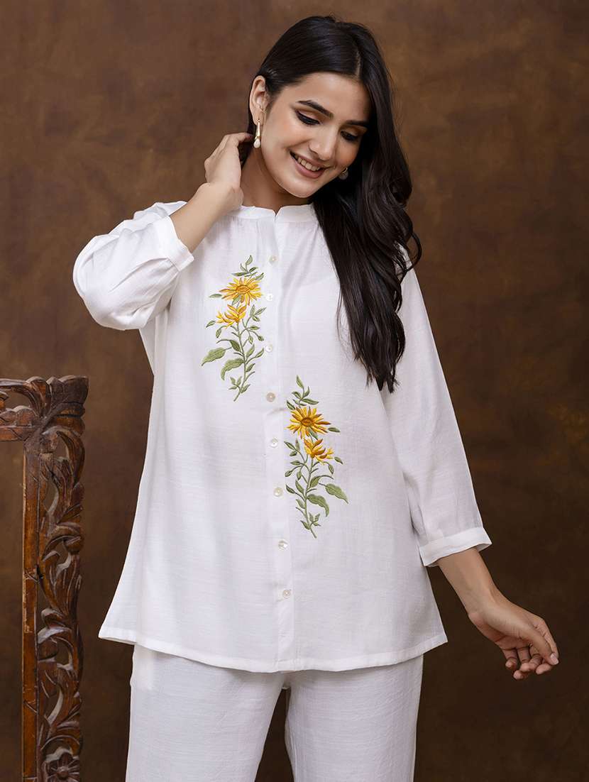 women embroidered long sleeve ethnic co-ord set - 21932473 -  Standard Image - 5