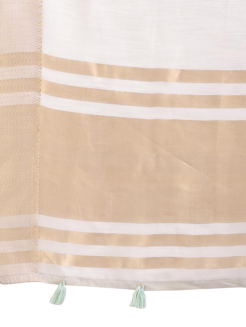 women solid with bordered ready to wear saree with blouse - 21932487 - Standard Image - 5