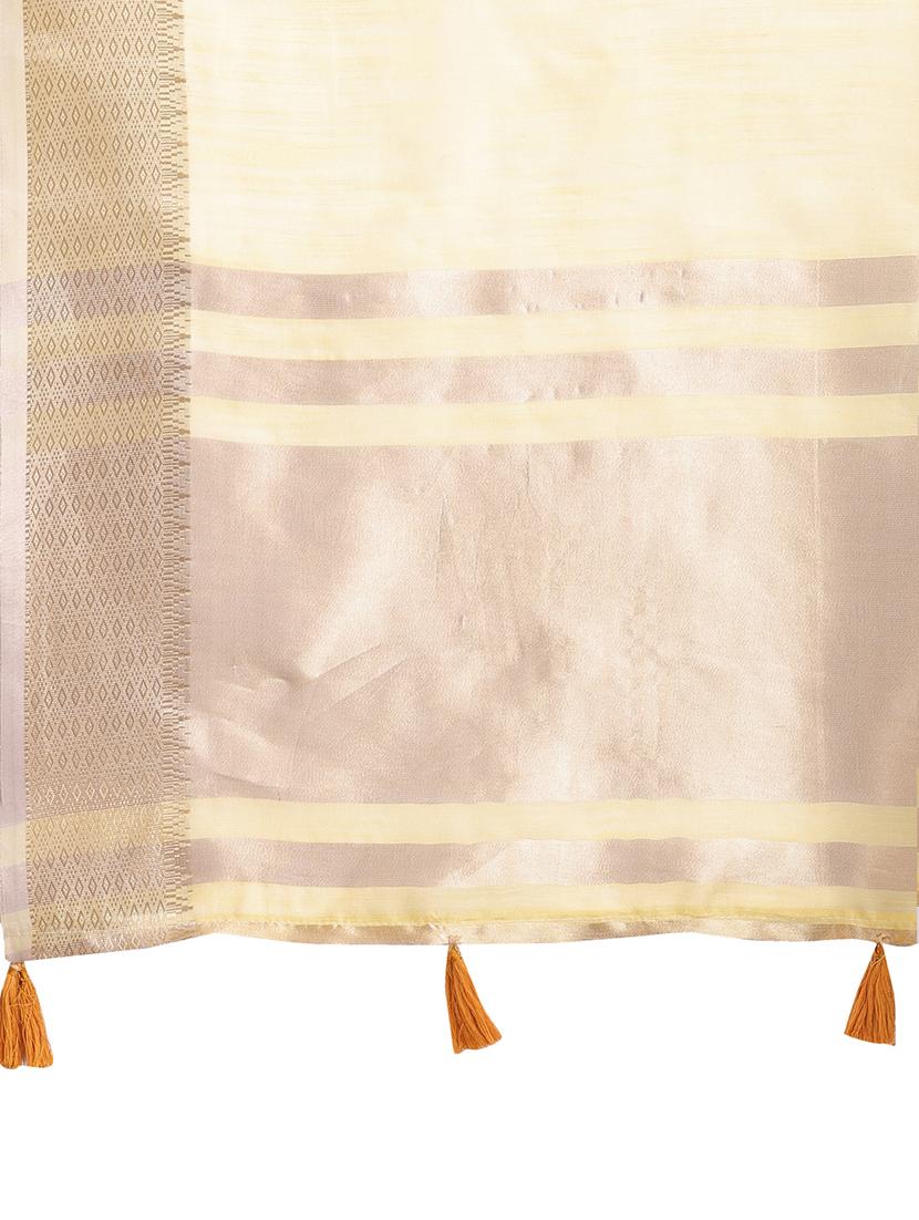women solid with bordered ready to wear saree with blouse - 21932488 - Standard Image - 5