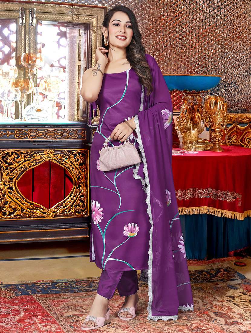 women floral printed sleeveless kurta pant with dupatta set - 21932495 - Zoom Image - 0