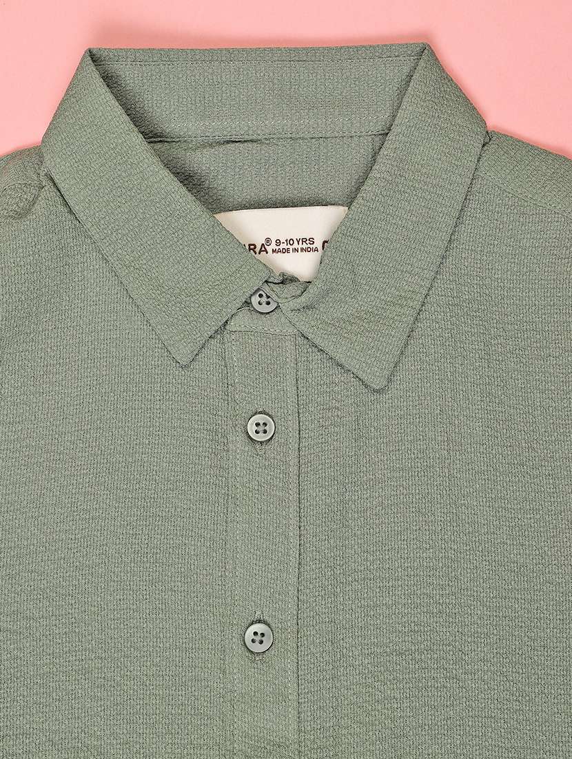 boys solid collared long sleeve shirt - 21932516 -  Standard Image - 3