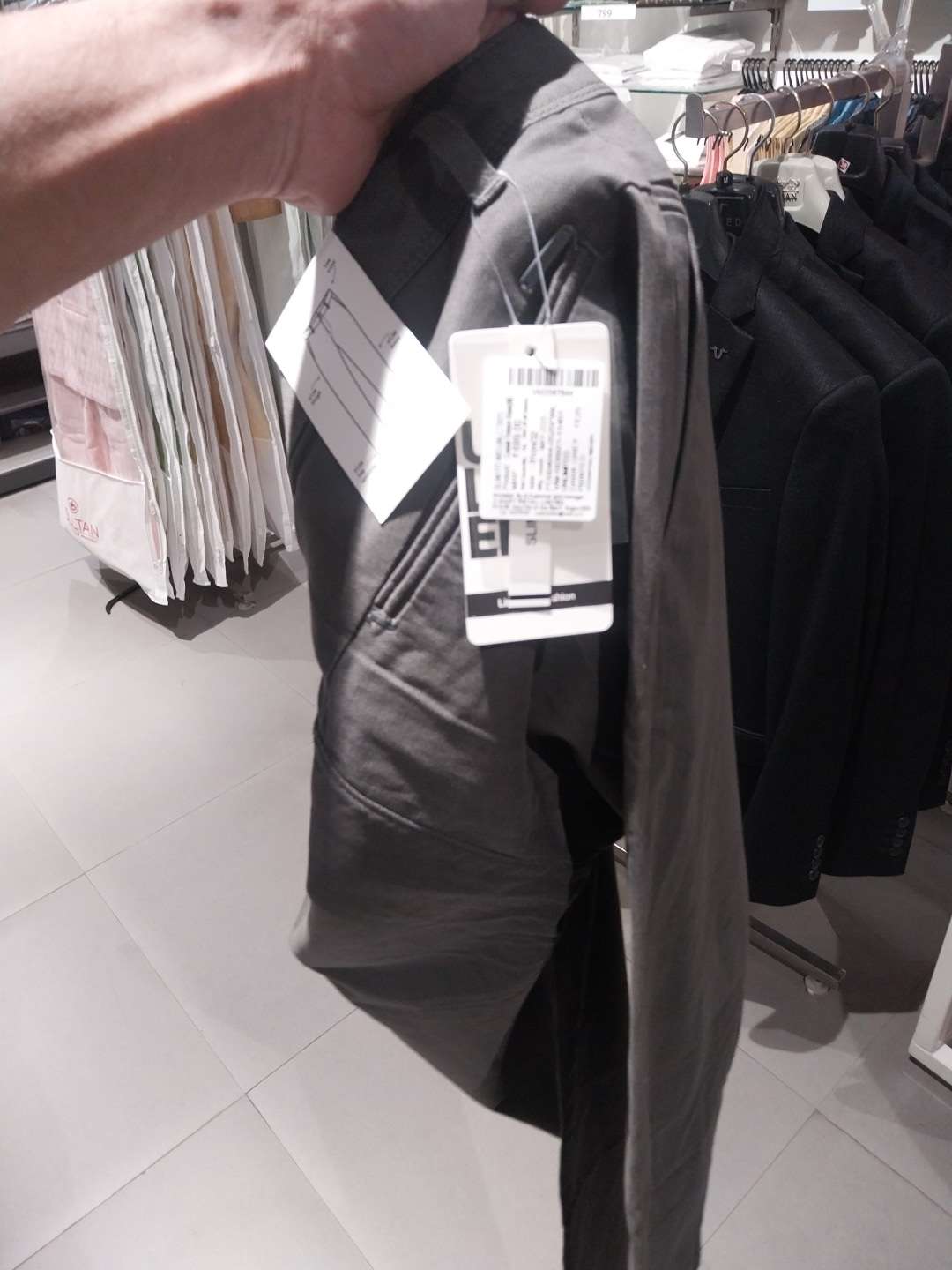dark grey satin casual trousers - 21932524 - Zoom Image - 0
