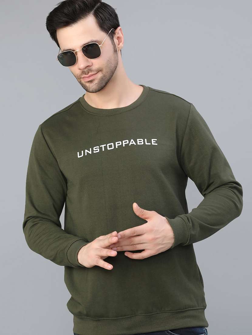 men chest print long sleeve regular fit sweatshirt