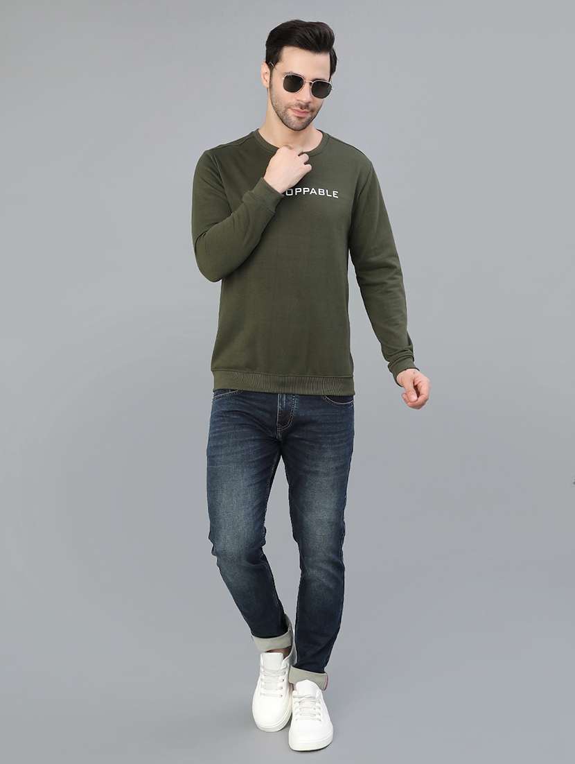 men chest print long sleeve regular fit sweatshirt - 21932595 -  Standard Image - 3