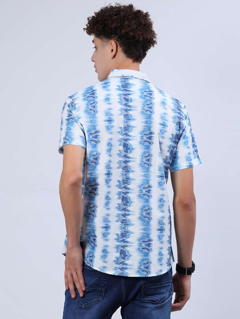 men printed collared short sleeve shirt - 21932603 -  Standard Image - 3