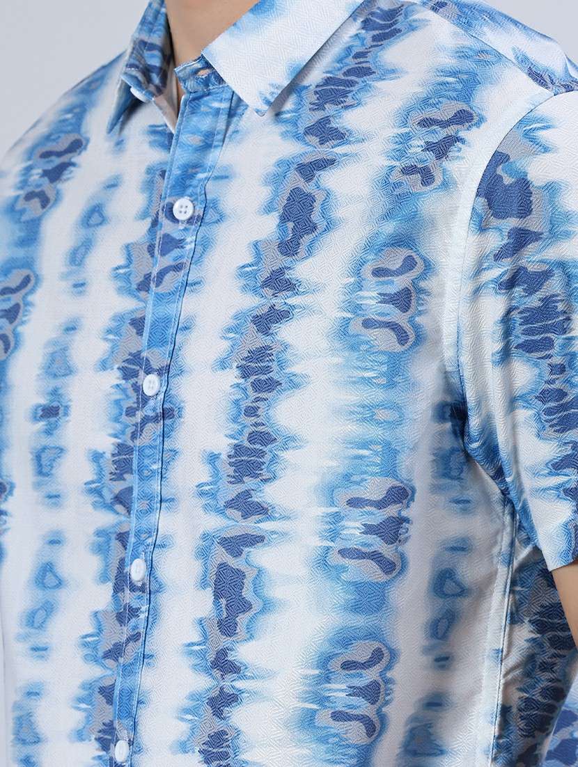 men printed collared short sleeve shirt - 21932603 -  Standard Image - 5
