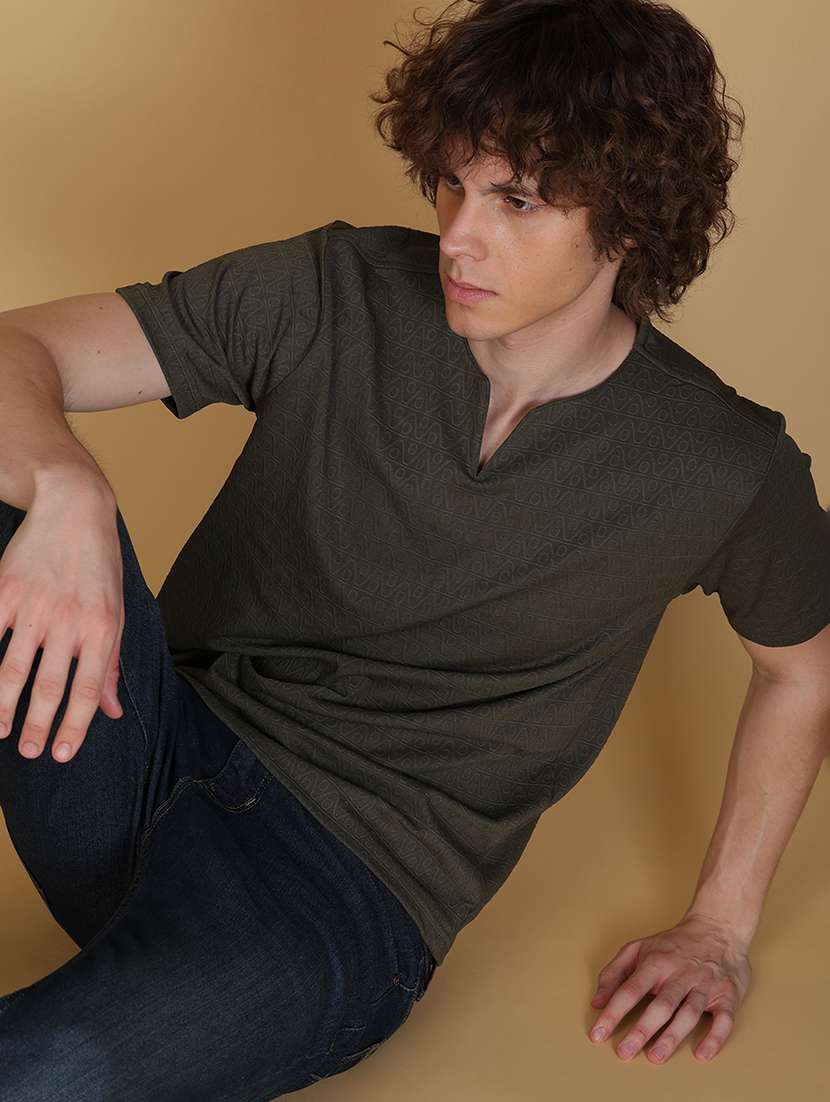 men solid short sleeve regular fit t-shirt