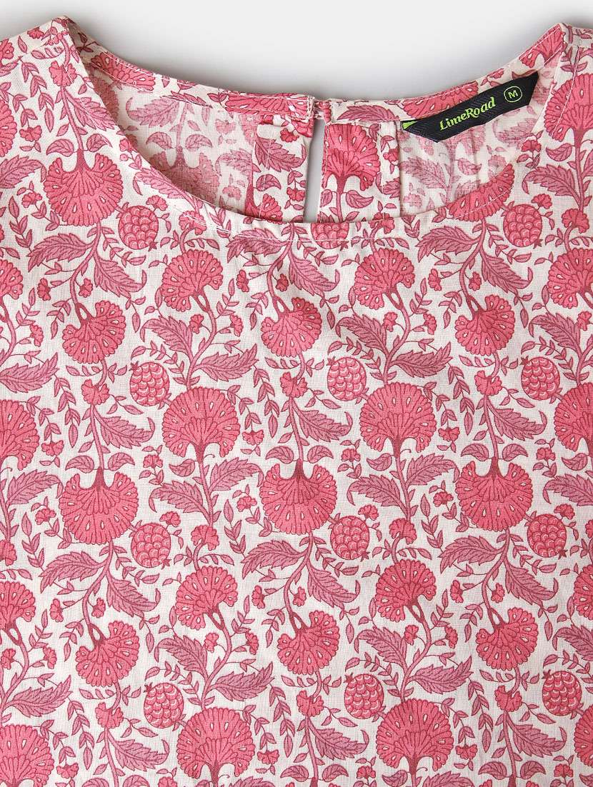 women printed puff sleeve crop top - 21932616 -  Standard Image - 5