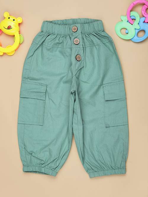 boys solid mid rise cargo ogger - 21932623 - Standard Image - 0
