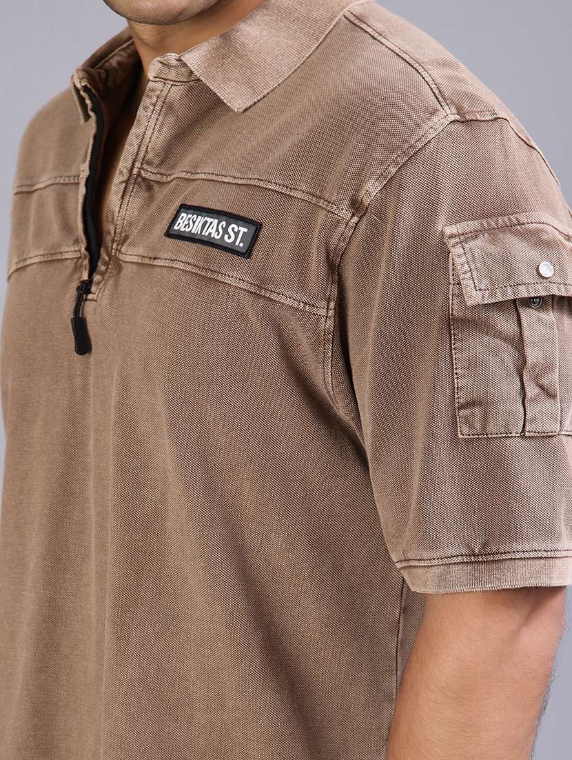 men solid short sleeve regular fit polo t-shirt - 21932658 -  Standard Image - 3