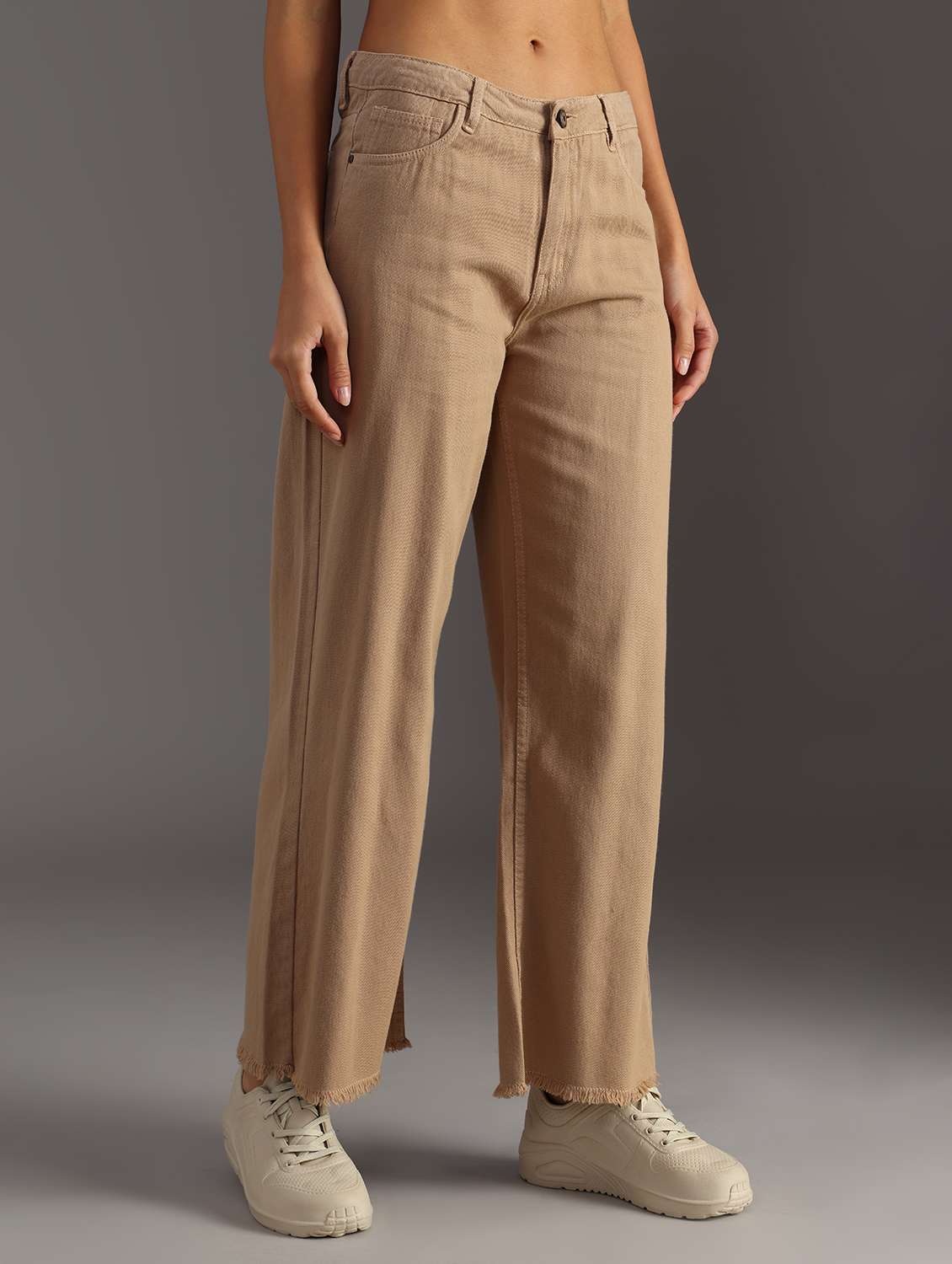 women solid mid rise wide leg jean - 21932682 -  Standard Image - 3