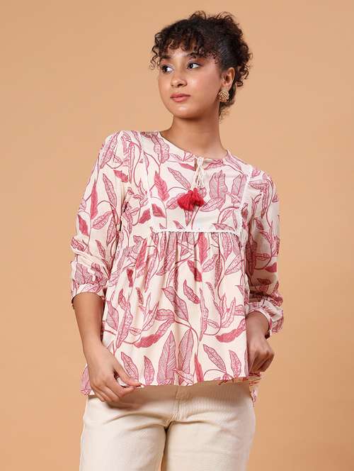 women printed three quarter sleeve kurti - 21932689 -  Standard Image - 0