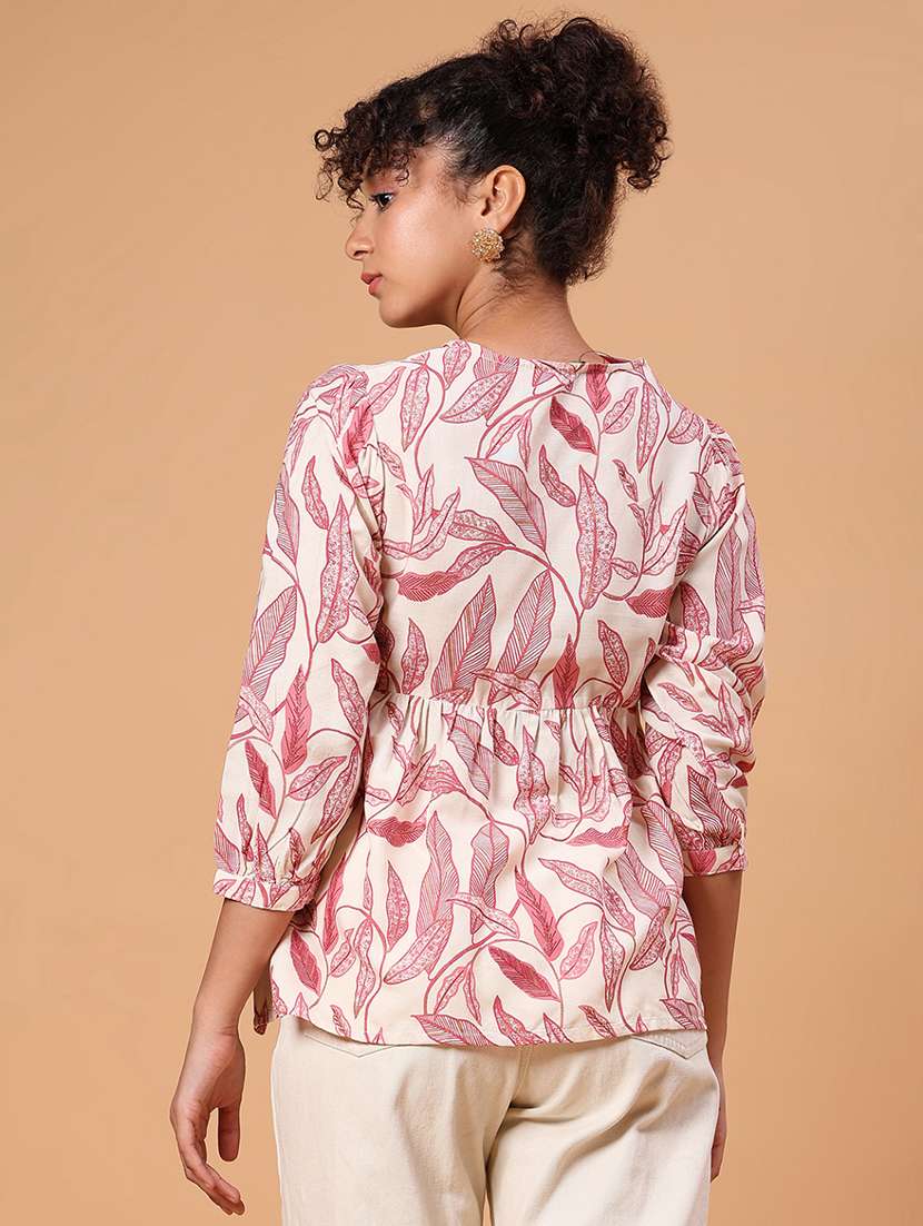 women printed three quarter sleeve kurti - 21932689 -  Standard Image - 3