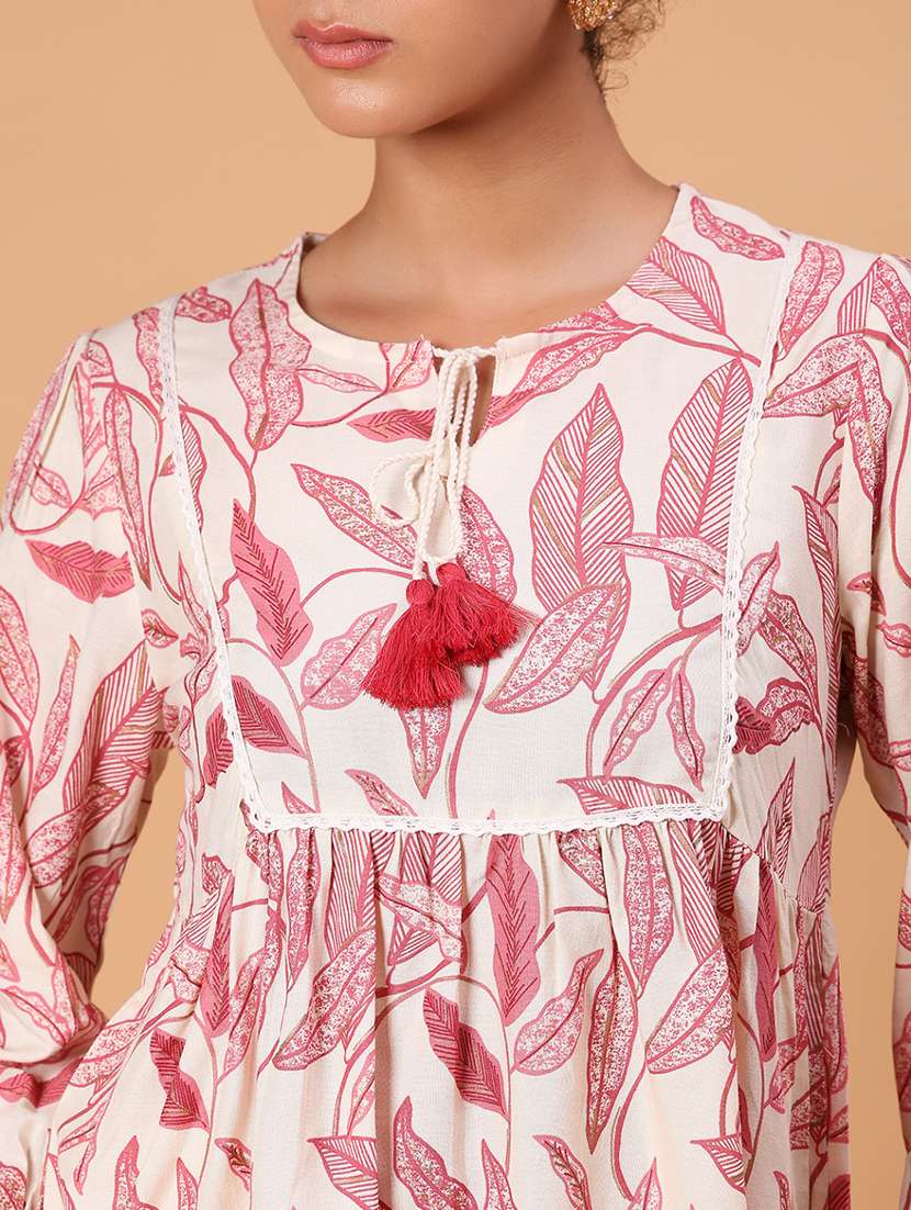 women printed three quarter sleeve kurti - 21932689 -  Standard Image - 5