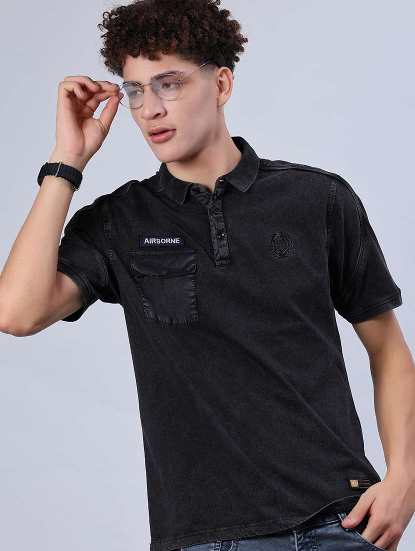 men solid short sleeve regular fit polo t-shirt