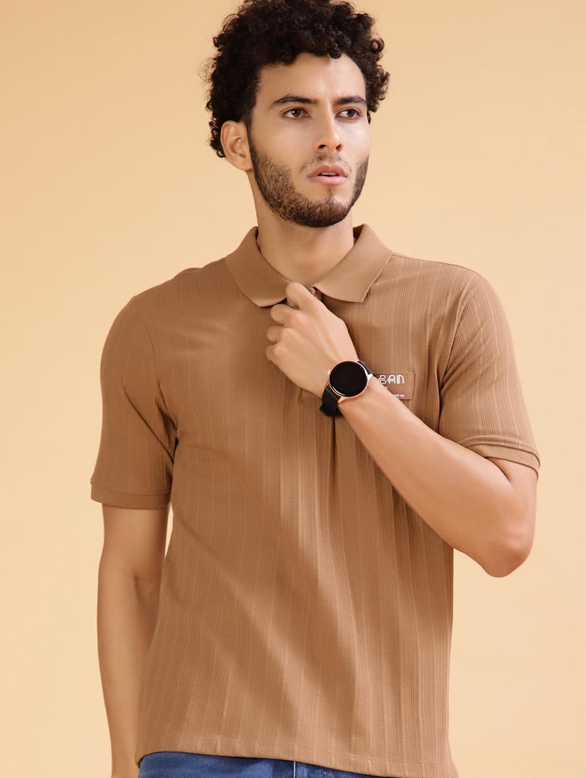 men solid short sleeve regular fit polo t-shirt