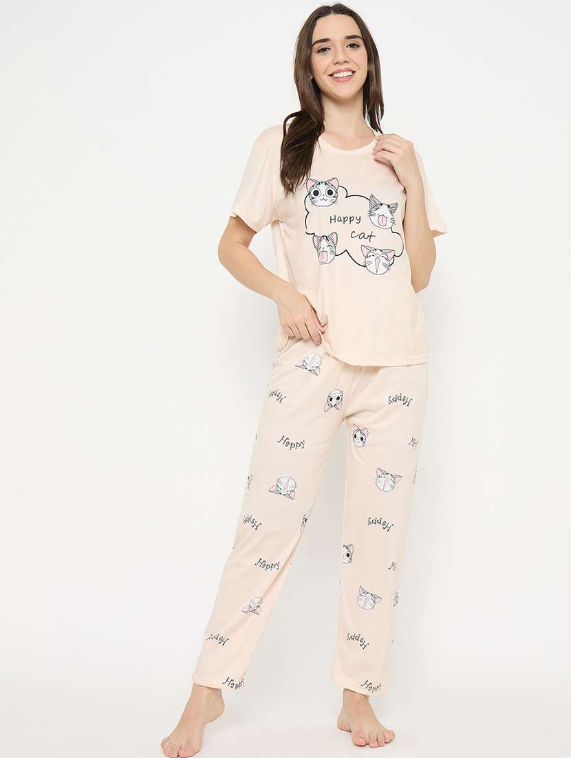 women printed nightwear pyjama set - 21932716 -  Zoom Image - 0