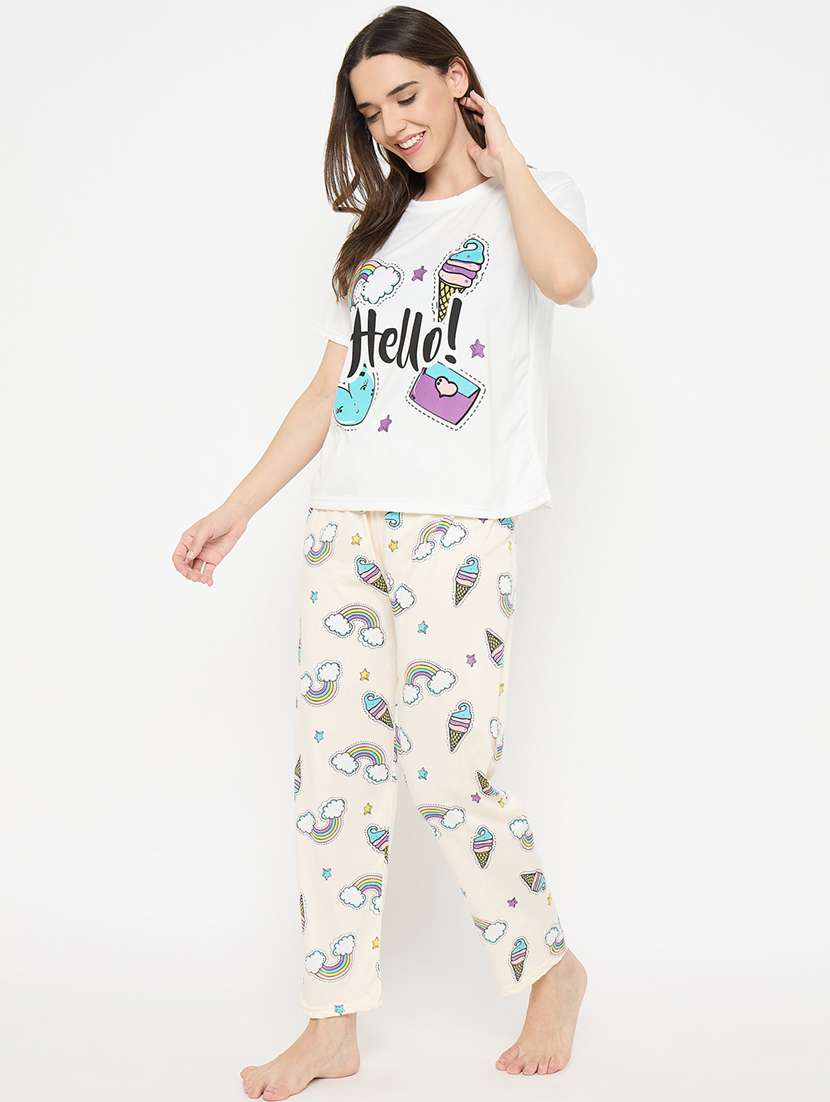 women printed nightwear pyjama set - 21932720 -  Standard Image - 3