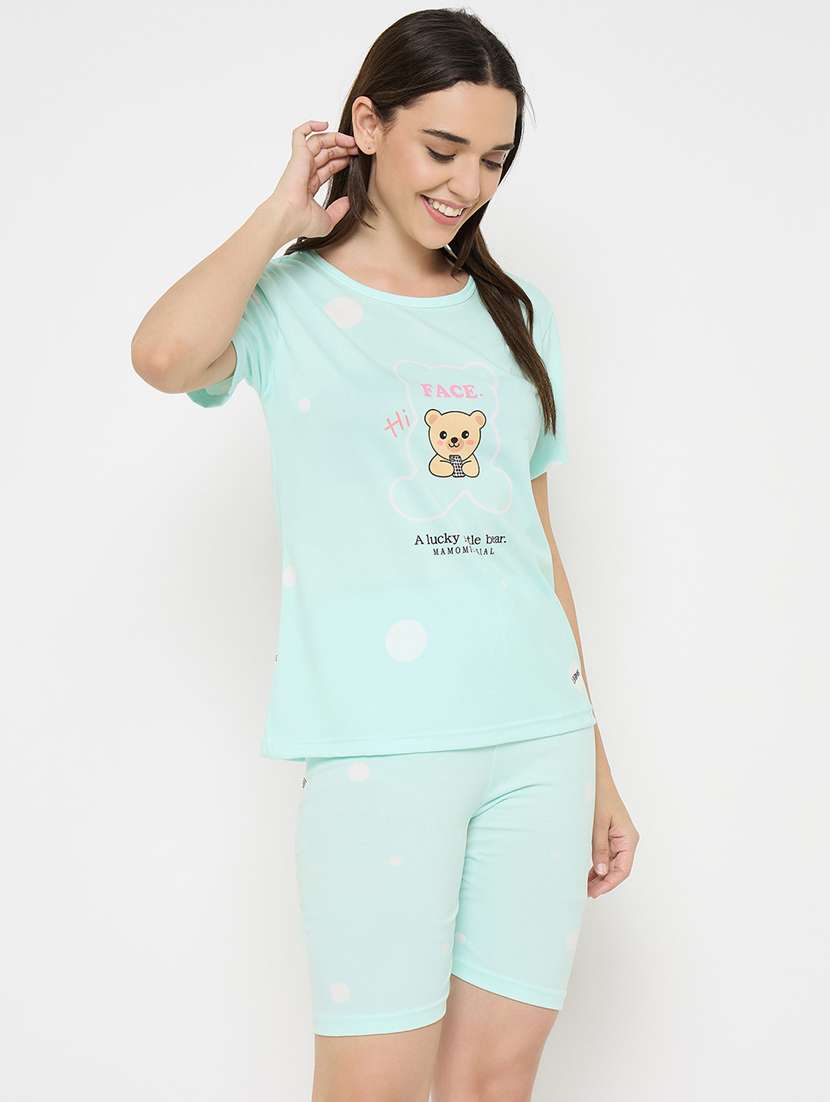 women printed nightwear shorts set - 21932727 -  Standard Image - 3