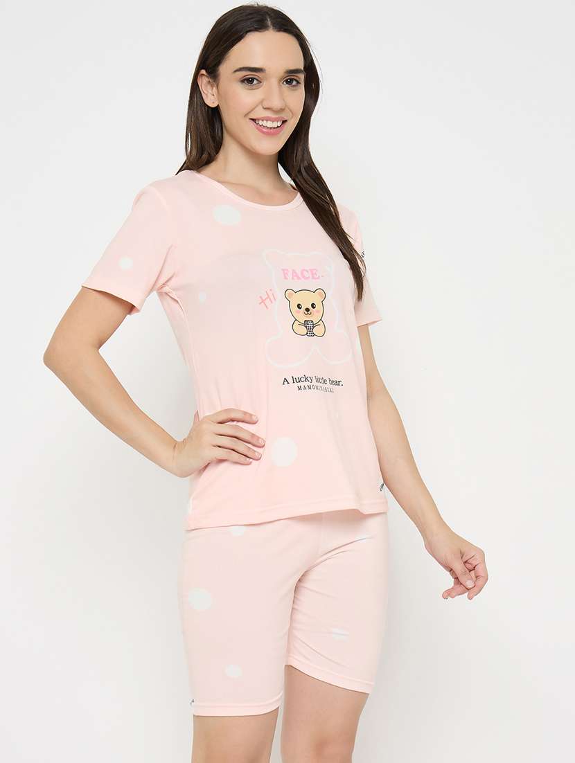 women printed nightwear shorts set - 21932728 -  Standard Image - 3