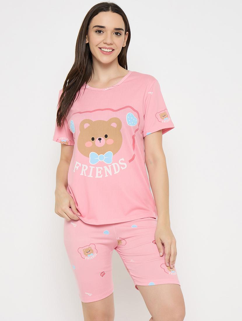 women printed nightwear shorts set - 21932732 - Zoom Image - 0