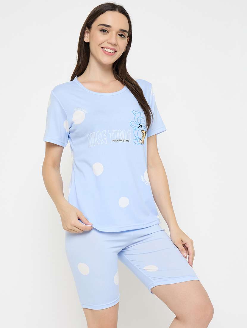 women printed nightwear shorts set - 21932733 -  Standard Image - 3