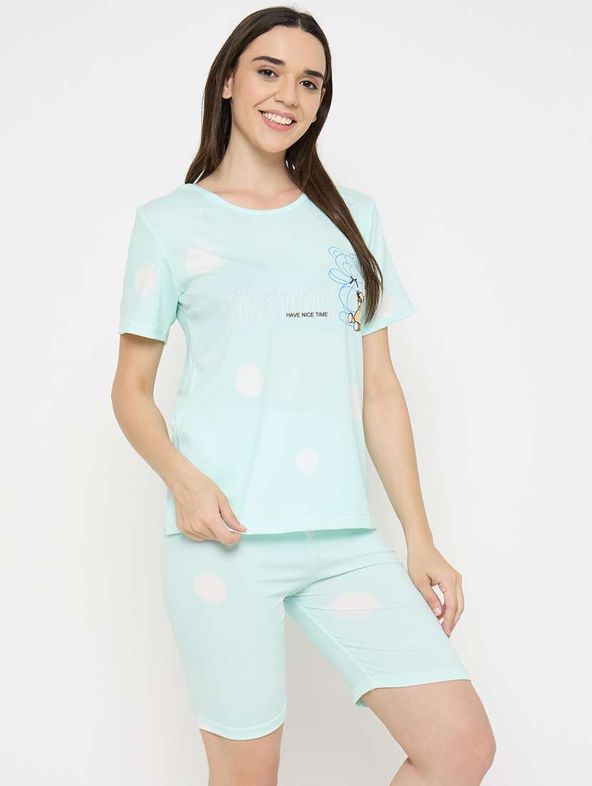 women printed nightwear shorts set - 21932734 -  Standard Image - 3