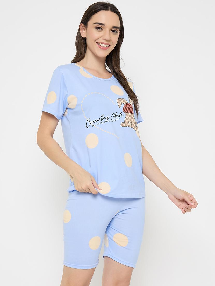 women printed nightwear shorts set - 21932736 - Standard Image - 3
