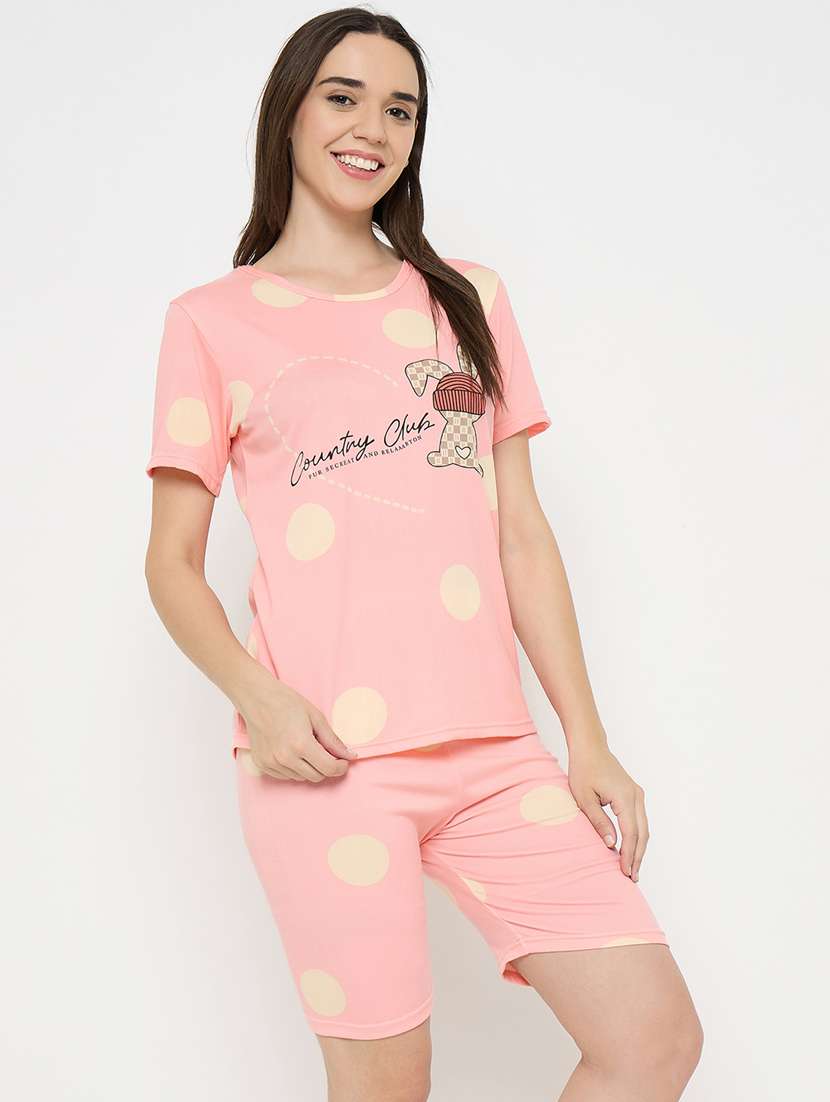women printed nightwear shorts set - 21932737 -  Standard Image - 3