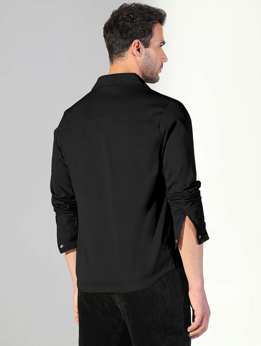 men solid long sleeve regular fit shacket - 21933403 -  Standard Image - 3