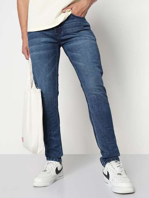 men solid mid rise slim fit jean - 21933445 - Standard Image - 0
