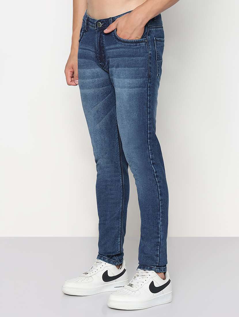 men solid mid rise slim fit jean - 21933445 - Standard Image - 3